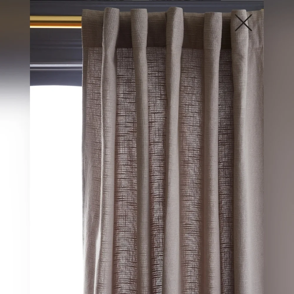 NWT! Quince 100% Cotton Grey Slub Filtering Curtains, 48